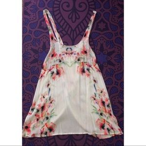 NWOT Free People Floral Open Back Tank - M